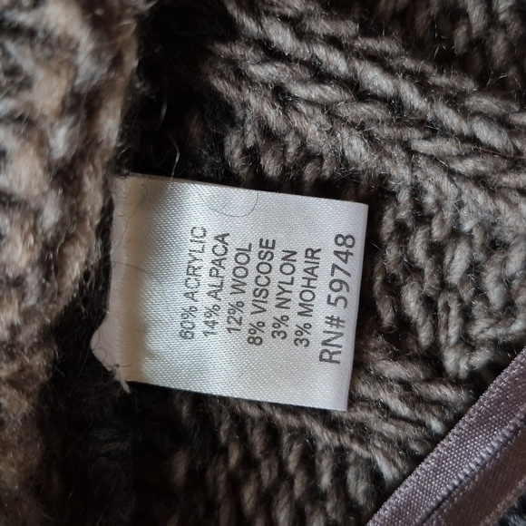 Gottardi Chunky Knit Cardigan in Rich Brown Shades Alpaca Mohair Blend Sz Small - Picture 6 of 7